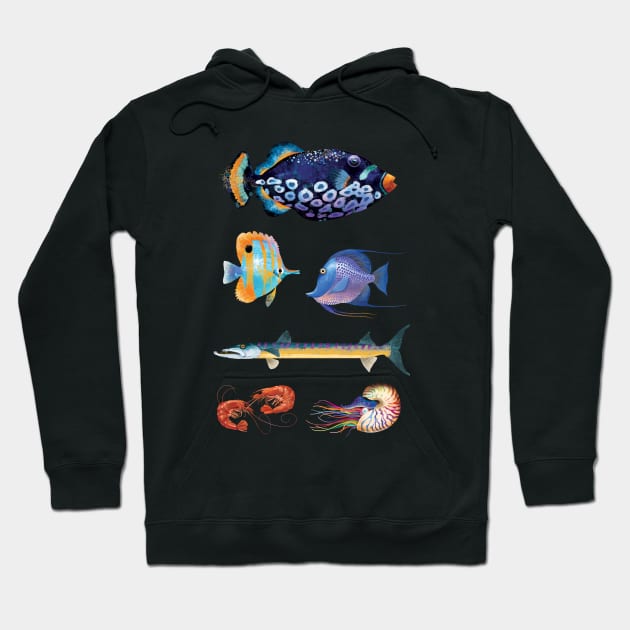 Group of fish with Trigger Fish Hoodie by TrevorIrvin